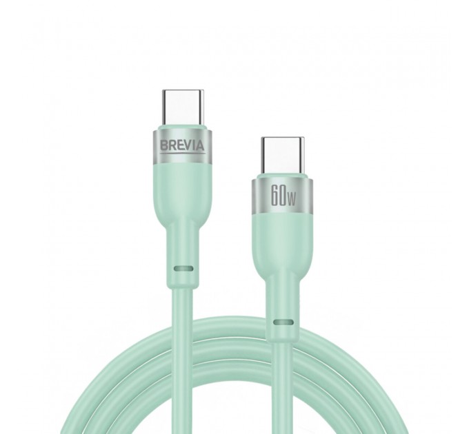 Кабель Brevia Type-C to Type-C 60W 1,2м, мятный box, цена: 162 грн.