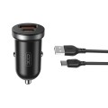 Автомобильное зарядное устройство XO CC56 Plastic mini 30W+ Type-c кабель черный, цена: 219 грн.
