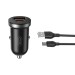 Автомобильное зарядное устройство XO CC56 Plastic mini 30W+ Type-c кабель черный, цена: 199 грн.