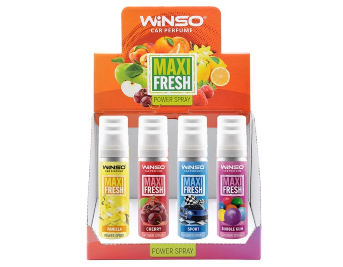 Ароматизатор Winso Maxi Fresh MIX №3, 75мл, 12шт набір, ціна: 1 818 грн.