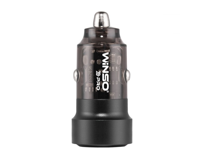 Автомобільний зарядний пристрій Winso Pro 75W 1xUSB-C+1xUSB-A, transparent, ціна: 325 грн.