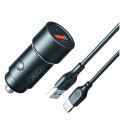 Автомобильное зарядное устройство XO CC54 USB QC3.0 18W + Lightning кабель черный, цена: 149 грн.
