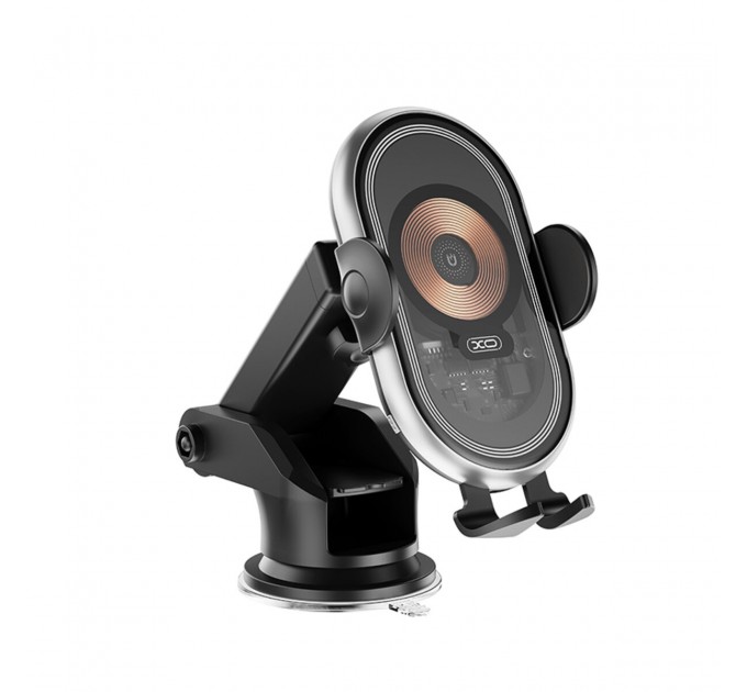 Держатель телефона автомобильный XO с беспроводной зарядкой WX038 15W Transparent Car Wireless Charging черный, цена: 849 грн.