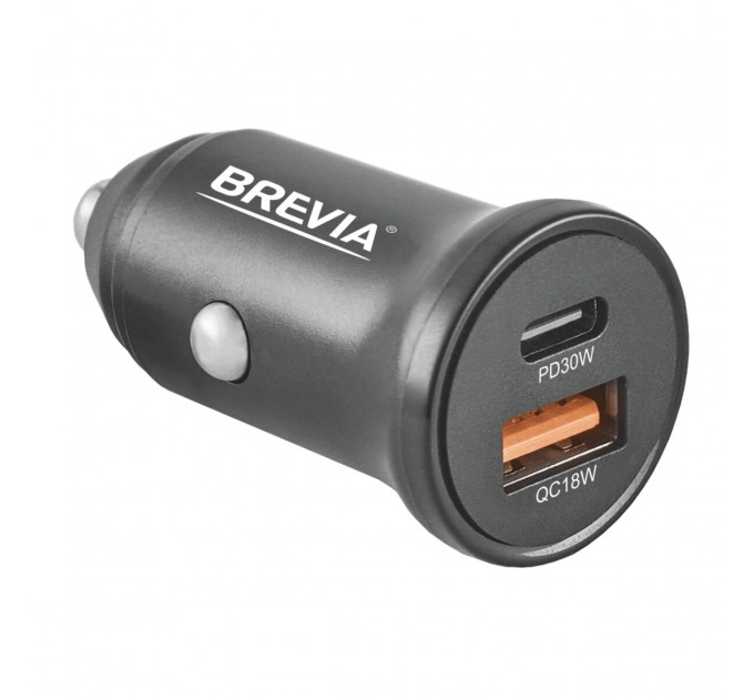 Автомобильное зарядное устройство Brevia ePower DualCharge 30W 1xUSB-C+1xUSB-A, черный, цена: 241 грн.