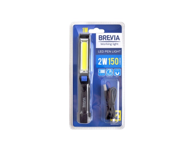 Ліхтар інспекційний Brevia LED Pen Light 2W COB+1W LED 150lm 900mAh microUSB, ціна: 396 грн.