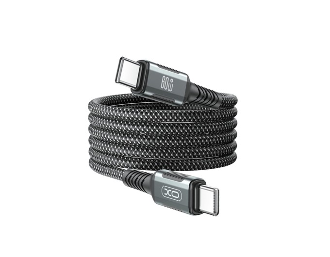 Кабель XO Magnetic Braided Type-C to Type-C 60W 1м чорний, ціна: 399 грн.