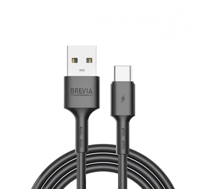 Кабель Brevia USB to Type-C 2,4A 2м, черный ZIP, цена: 101 грн.