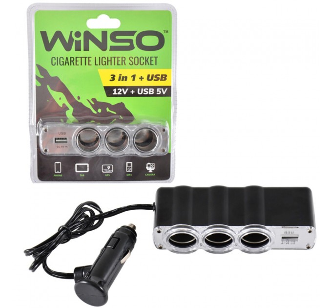 Розгалужувач прикурювача Winso 3в1, ціна: 118 грн.