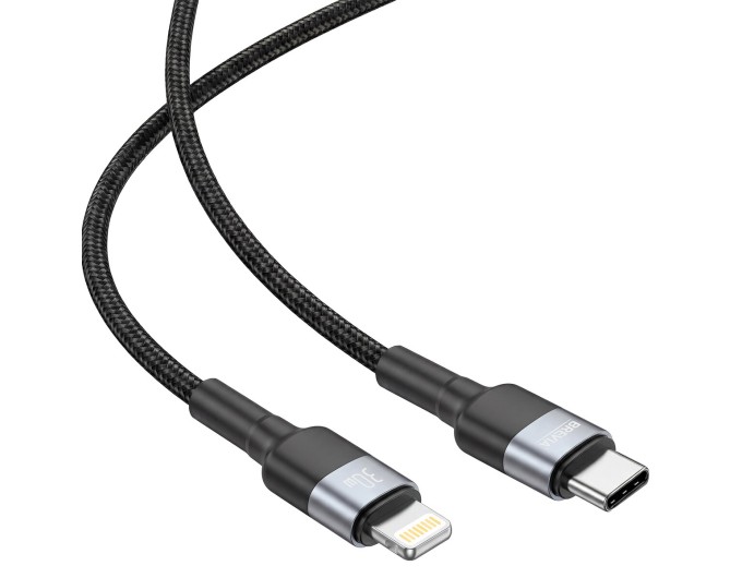 Кабель Brevia Type-C to Lightning 30W 1м, чорний box, ціна: 252 грн.