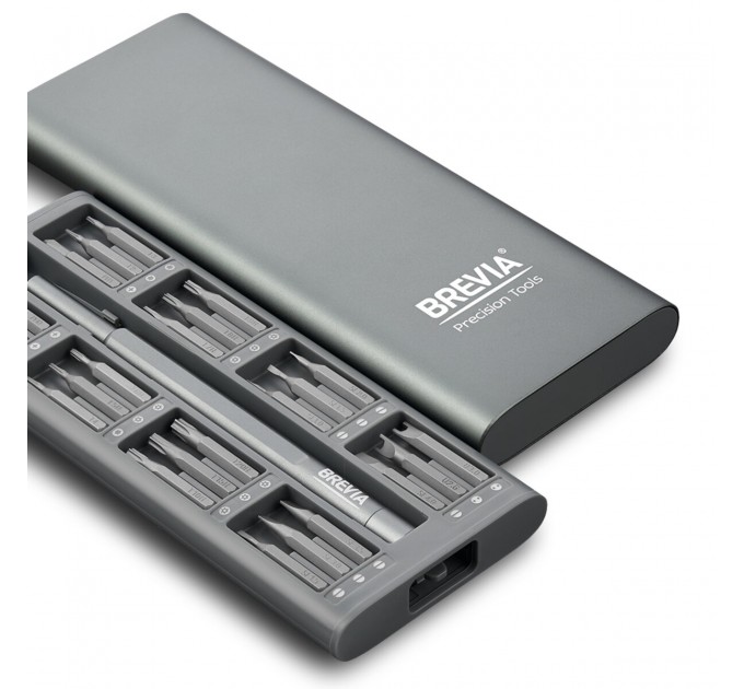 Викрутка Brevia з комплектом насадок для точних робіт алюмінієва 10х127мм, 48в1, ціна: 664 грн.