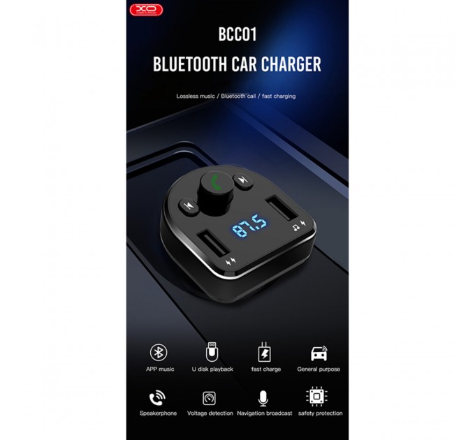 FM-трансмітер XO BCC01 Bluetooth+FM+MP3 чорний, ціна: 369 грн.