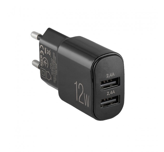 Сетевое зарядное устройство Winso Pro 12W 2xUSB-A черный, цена: 220 грн.