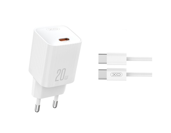 Сетевое зарядное устройство XO L146 PD20W Single USB-C + Type-C кабель белый, цена: 279 грн.