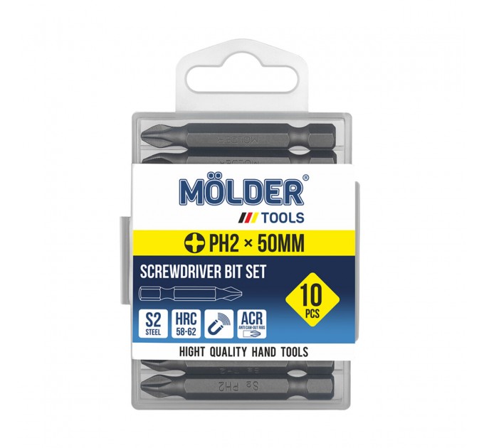 Набор бит Molder PH2x50мм 10шт, цена: 130 грн.