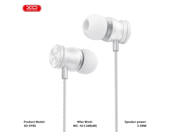 Наушники проволочные XO EP80 In ear Type-C белые, цена: 149 грн.