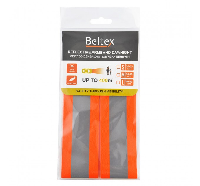 Светоотражающая повязка Beltex оранжевая день/ночь S 30-35см, цена: 68 грн.