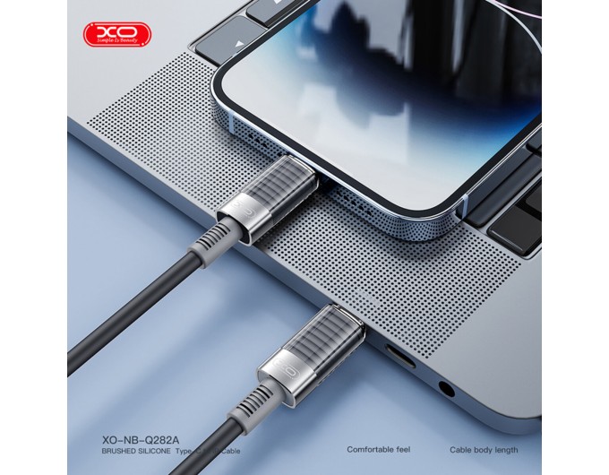Кабель XO Brushed Silicone USB to Lightning 6A 1м чорний, ціна: 199 грн.
