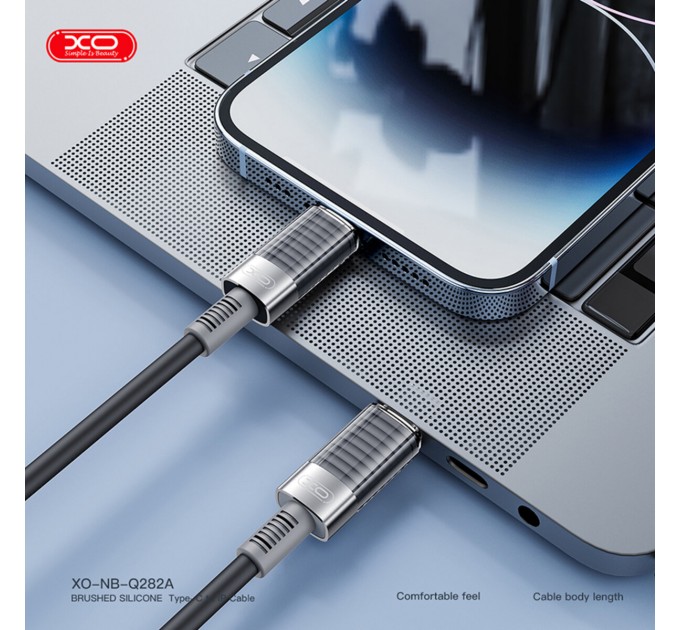 Кабель XO Brushed Silicone USB to Lightning 6A 1м черный, цена: 159 грн.
