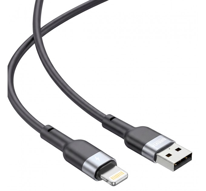 Кабель Brevia USB to Lightning 2,4А 1,2м, черный box, цена: 147 грн.