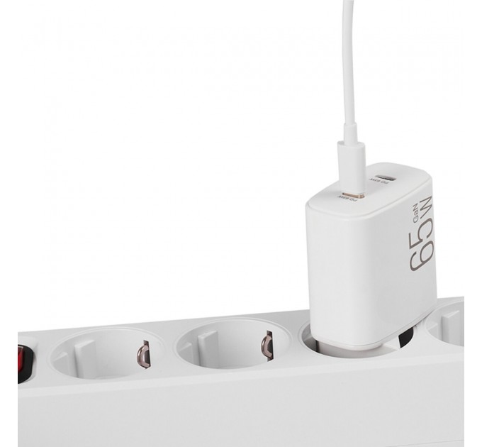 Сетевое зарядное устройство Brevia ePowerGaN PD65W 2xUSB-C белый, цена: 1 275 грн.
