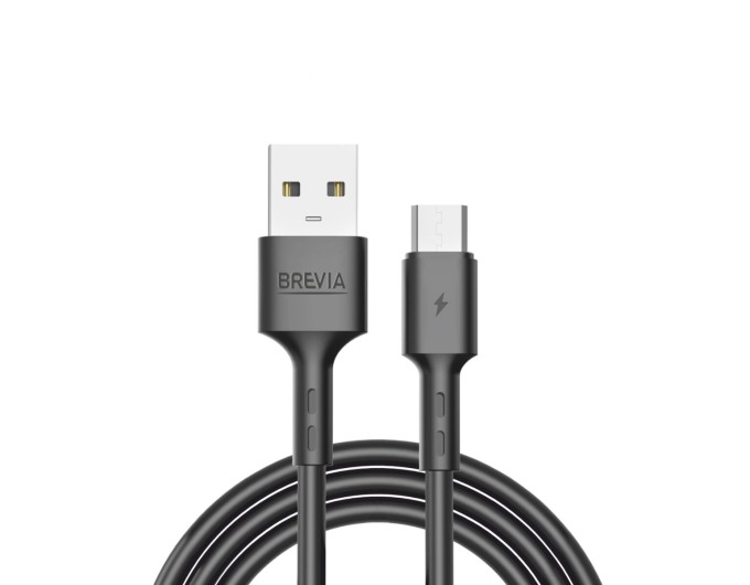 Кабель Brevia USB to Micro 2,4А 1м, чорний box, ціна: 64 грн.