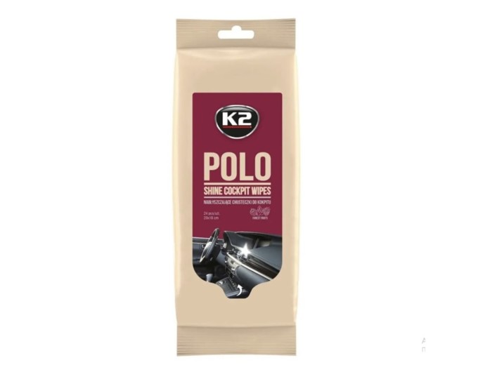 Вологі серветки K2 Polo Shine Cockpit Wipes для очищення панелі приладів та пластикових деталей, ціна: 77 грн.