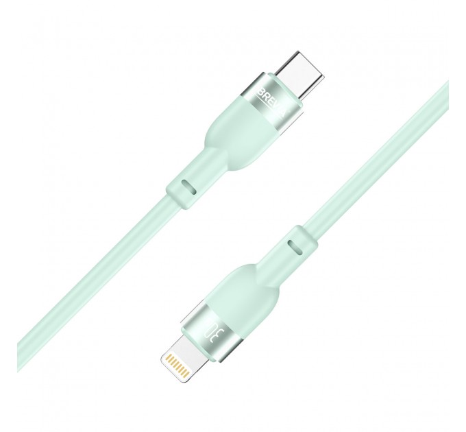 Кабель Brevia Type-C to Lightning 30W 1,2м, мятный ZIP, цена: 199 грн.