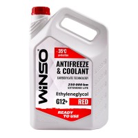 Антифриз Winso Antifreeze & Coolant Red G12+ -35°C красный готовый 9кг