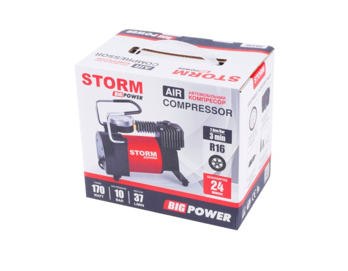 Компресор автомобільний Storm Big Power 10Атм 37л/хв 170Вт, ціна: 1 124 грн.