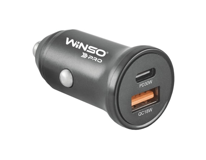 Автомобильное зарядное устройство Winso Pro 30W 1xUSB-C+1xUSB-A black, цена: 233 грн.
