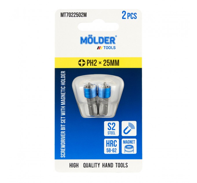 Набор бит Molder с магнитным держателем PH2x25мм 2шт, цена: 71 грн.