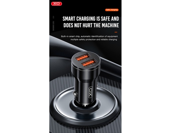 Автомобильное зарядное устройство XO CC48 Smart Dual USB Metal черный, цена: 119 грн.