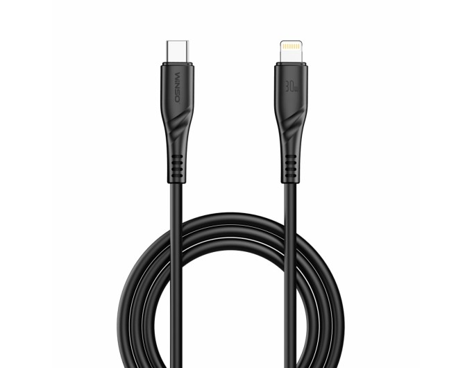 Кабель Winso Pro Type-C to Lightning 30W PVC 2м чорний, ціна: 158 грн.