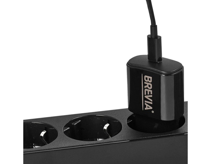 Сетевое зарядное устройство Brevia ePower PD20W + кабель USB-C to USB-C 1м черный, цена: 455 грн.