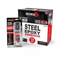 Клей эпоксидный двухкомпонентный Nowax Steel Epoxy Adhesive стального цвета 30г