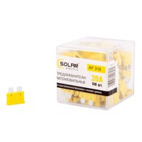 Набор предохранителей Solar "стандарт", цинковый сплав 20А, 100шт