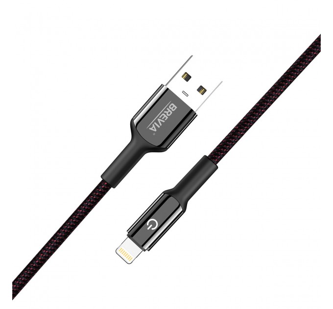 Кабель Brevia USB to Lightning 2,4А 1,2м, черный box, цена: 252 грн.