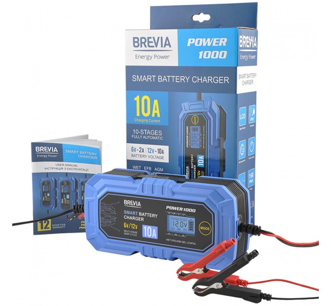 Зарядний пристрій АКБ Brevia Power 6/12В 200А·год 10А, ціна: 2 595 грн.