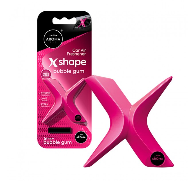 Ароматизатор на дефлектор Aroma Car X Shape 10г - Bubble Gum сухой, цена: 129 грн.