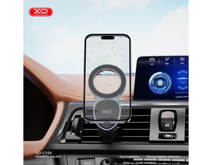 Тримач телефону автомобільний XO C155 Round Drip Magnetic Air Vent чорний, ціна: 269 грн.