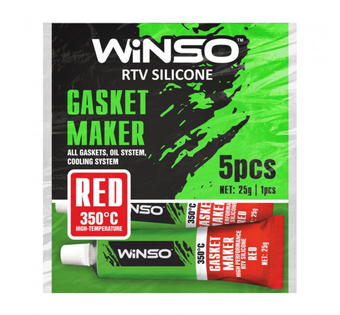 Герметик прокладок высокотемпературный Winso красный силиконовый +350°С, 25г, цена: 18 грн.