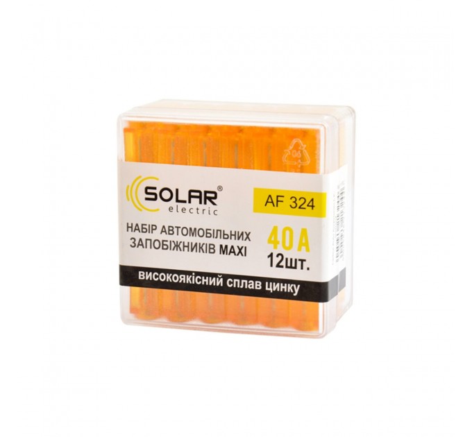 Набор предохранителей Solar "макси", цинковый сплав 40А, 12шт, цена: 215 грн.