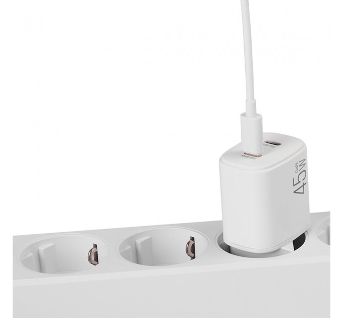 Сетевое зарядное устройство Brevia ePowerGaN PD45W 2xUSB-C белый, цена: 939 грн.