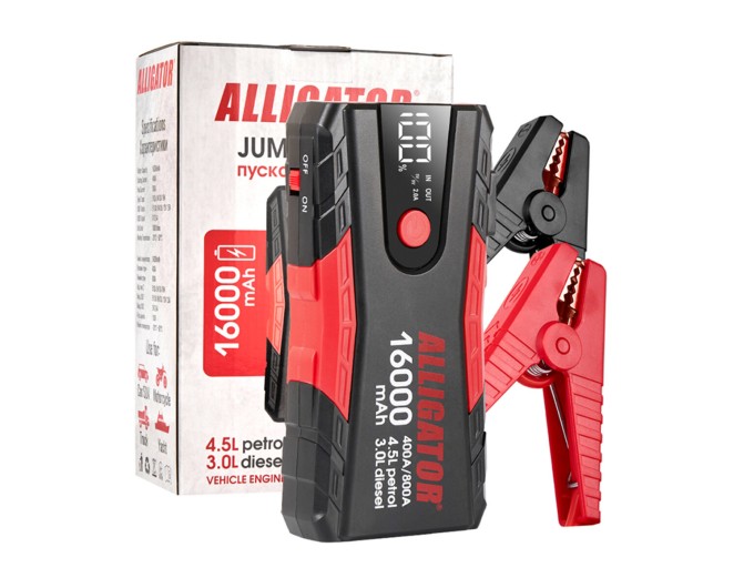 Пусковий пристрій Alligator Jump Starter 400A/800A 16000mAh, ціна: 3 291 грн.