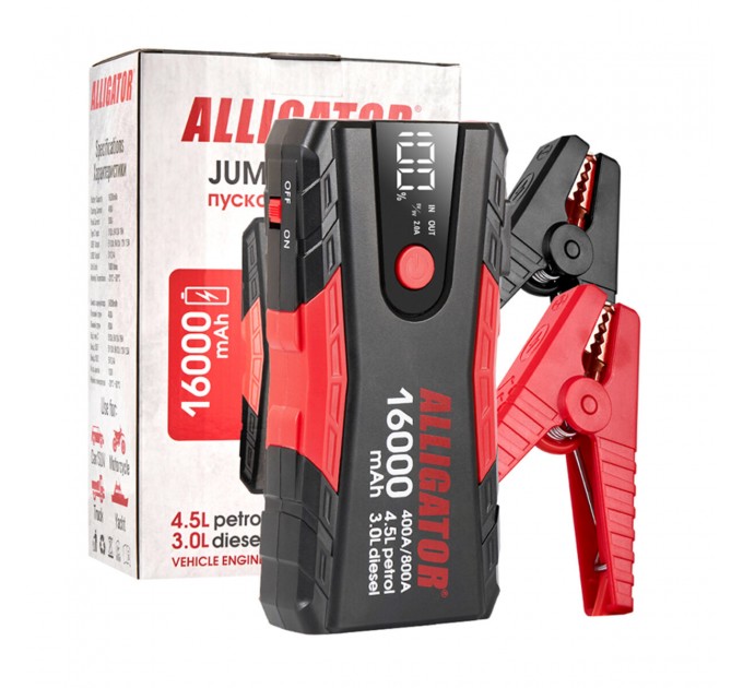 Пусковое устройство Alligator Jump Starter 400A/800A 16000mAh, цена: 3 291 грн.