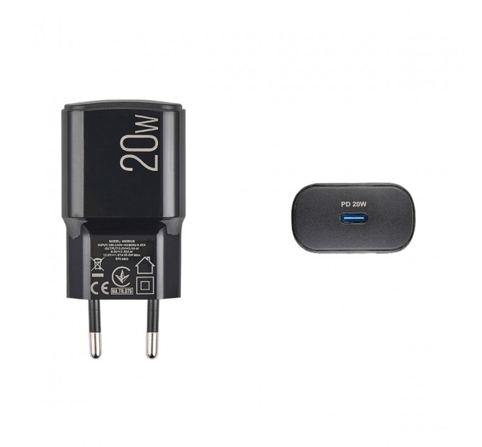 Сетевое зарядное устройство Brevia ePower PD20W + кабель USB-C to Lightning 1м черный, цена: 445 грн.