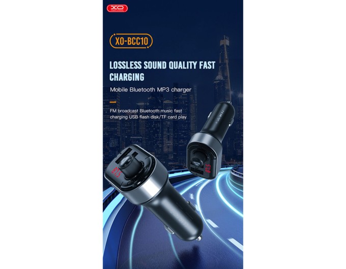 FM-трансмиттер XO BCC10 Smart Bluetooth+MP3 черный, цена: 279 грн.