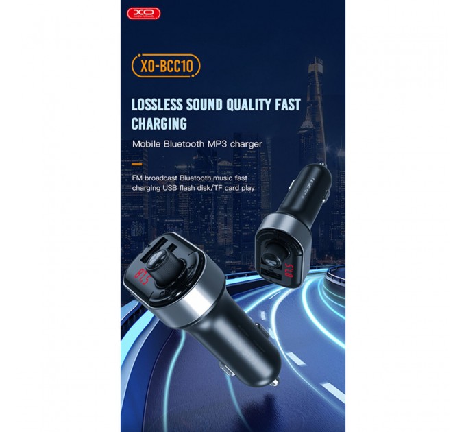FM-трансмітер XO BCC10 Smart Bluetooth+MP3 чорний, ціна: 259 грн.