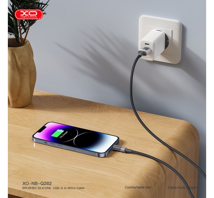 Кабель XO Brushed Silicone Type-C to Lightning 30W 1м черный, цена: 199 грн.