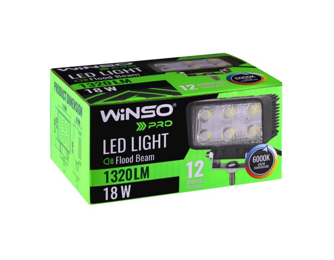 Фара светодиодная Winso Pro Epistar white рассеянный 10-30V, 18W (6x3W), 1шт, цена: 359 грн.